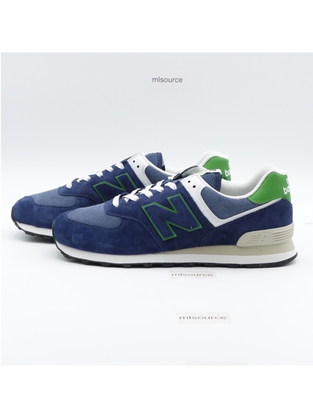 NEW Men's New Balance 574 Suede Sneakers U574QBL NB Navy/Alpine Green